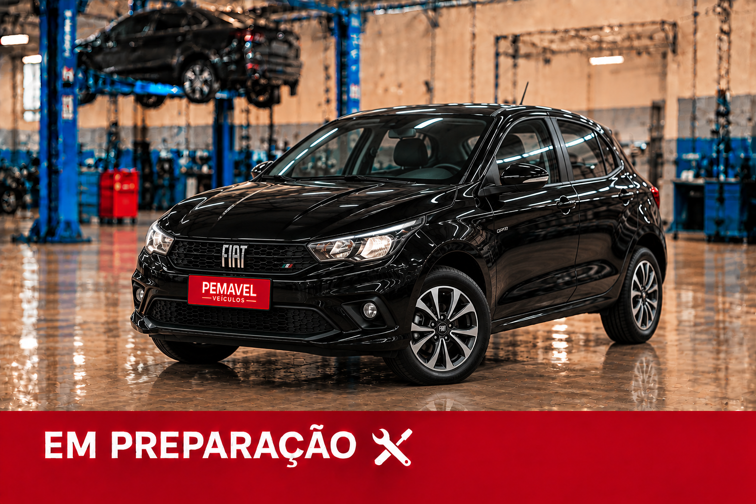 Fiat Argo em preparação na oficina