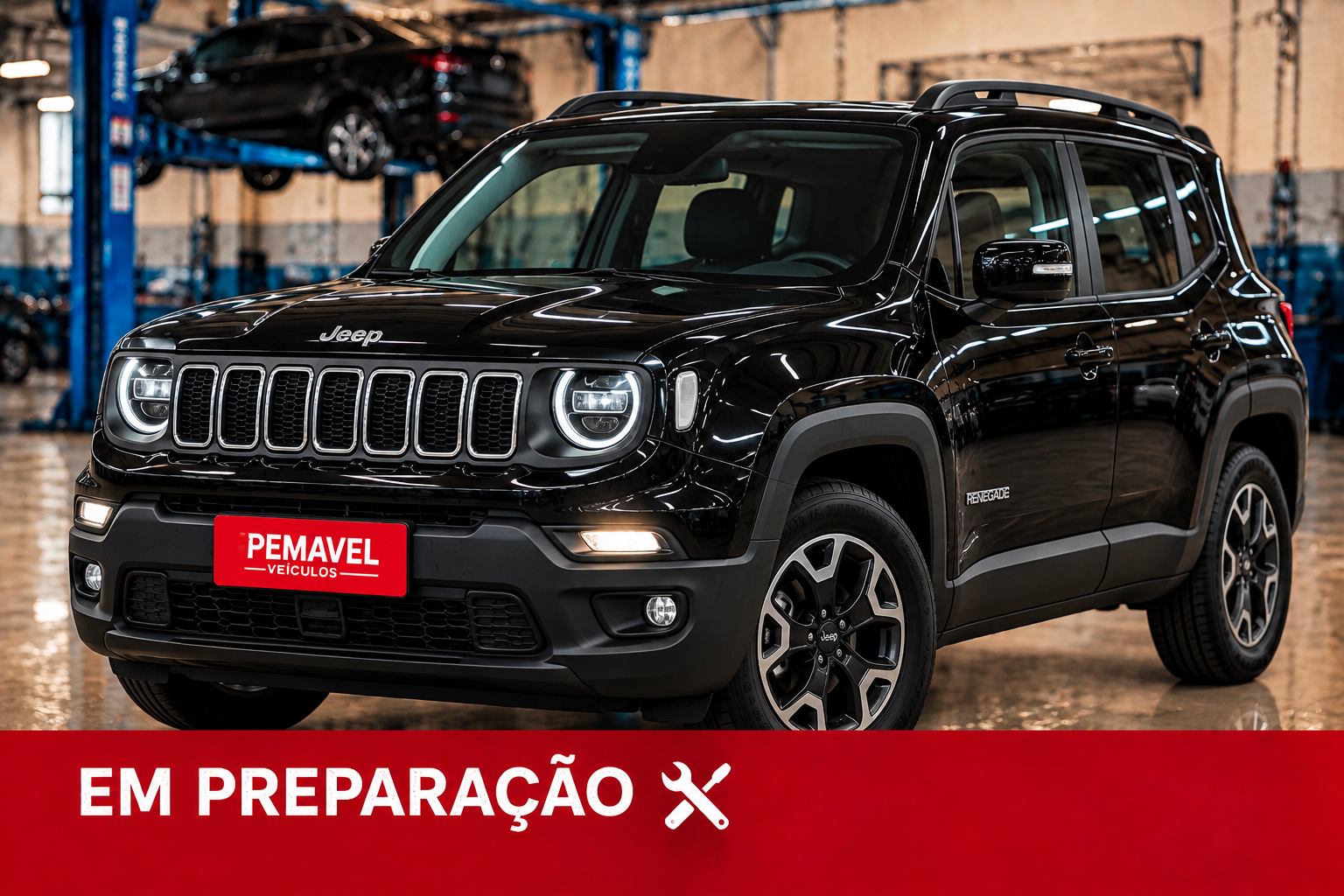 Jeep Renegade em preparação na oficina