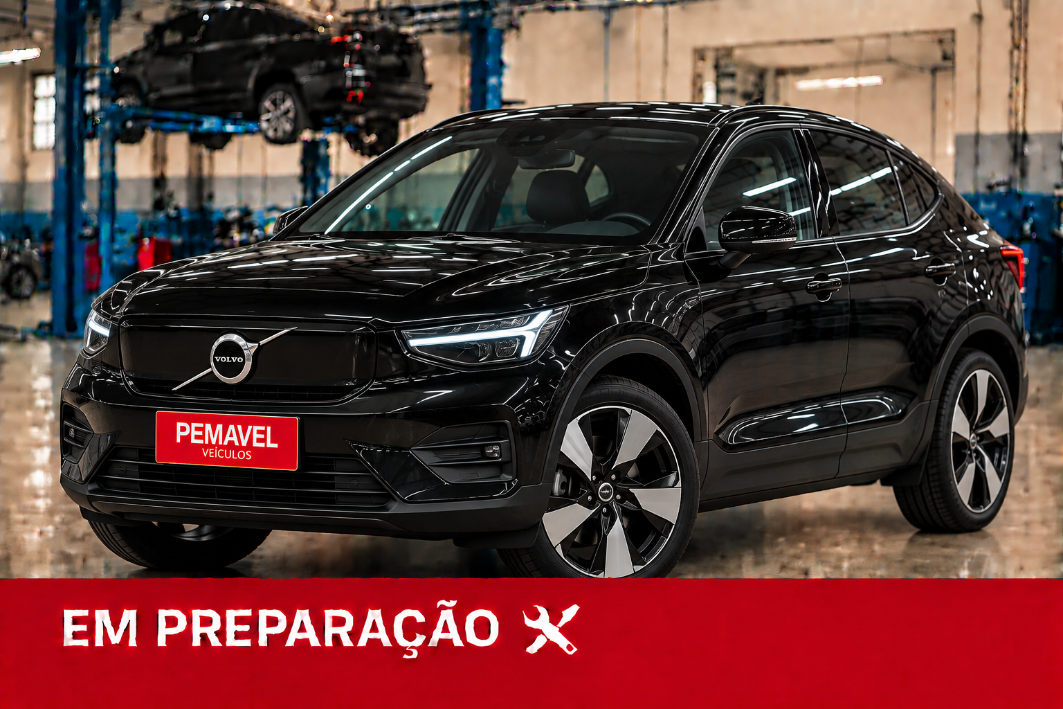 Volvo C40 em preparação no showroom